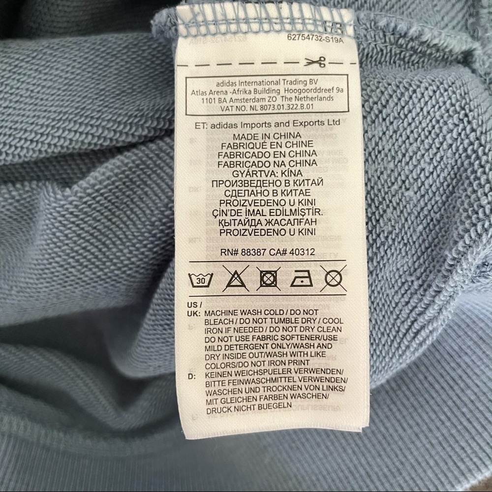 Adidas Active Icons Cropped Slate Blue Hoodie - Picture 4 of 11